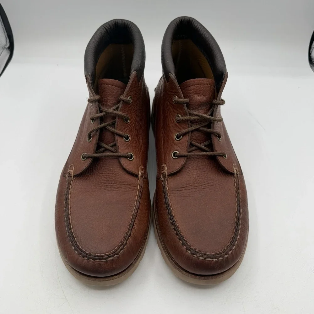 LL Bean Cruiser Signature Chukka Boots Mens 11 D Brown Leather‎ Lace Up Ankle